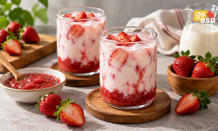 resep Korean strawberry milk - GoBSD